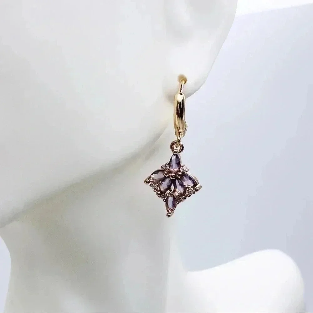 Drop Leaves Earrings Gold Plated